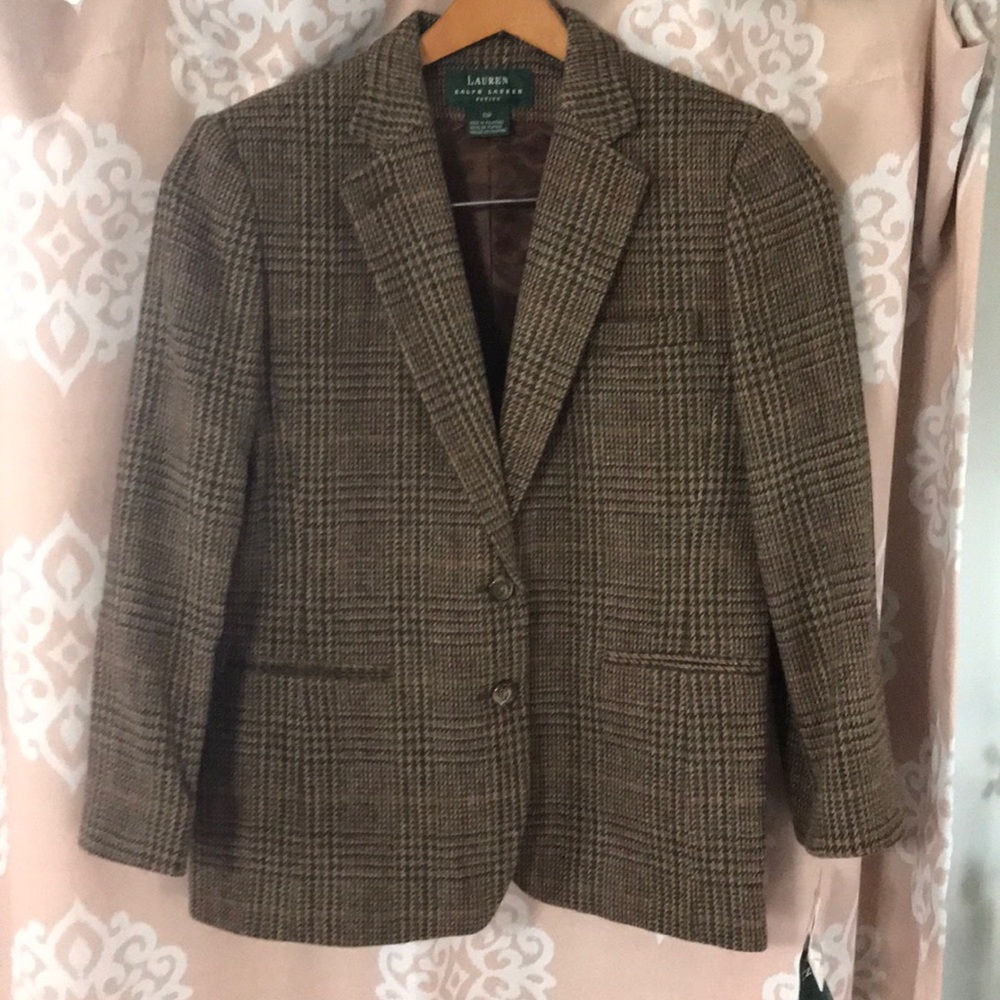 Ralph Lauren plaid wool blazer vintage NWT